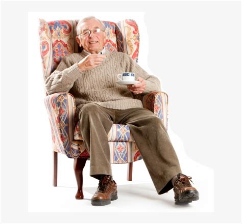 Download People Sitting On Chairs Png Old Man Sitting On Sofa
