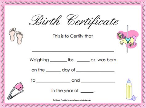 Girl Birth Certificate Template 10 Best Templates Ideas For You