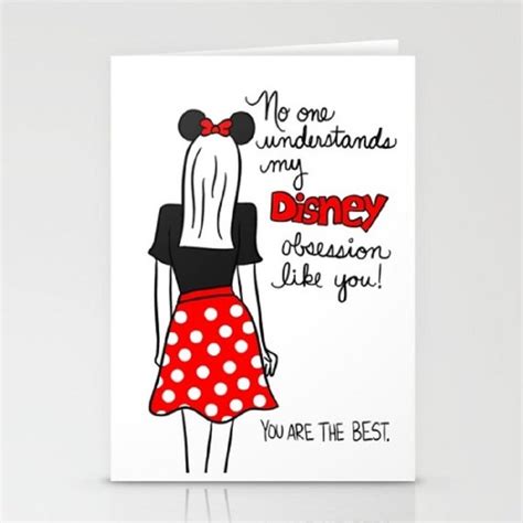 Printable Disney Obsessed Greeting Card Blank 5x7 By Cozyreverie