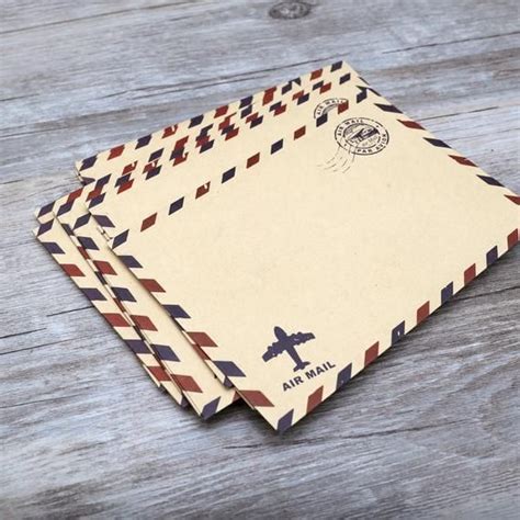 Kraft Royal Airmail Envelopes Brown Envelopes Invitation Etsy In
