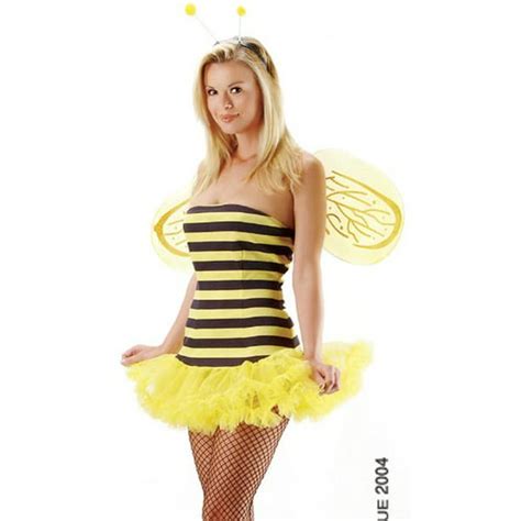Bumble Bee Strapless Tube Dress Sexy Adult Halloween Costume Naughty