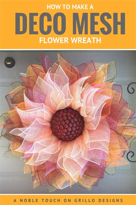How To Make A Flower Deco Mesh Wreath • Grillo Designs