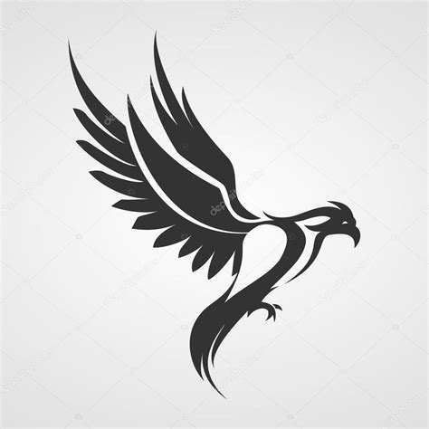 Bird Logo Eagle Phoenix Silhouette — Stock Vector