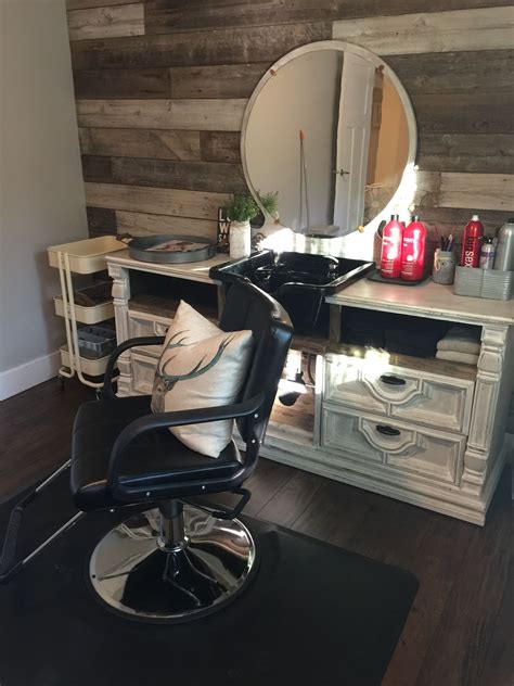 Diy Shampoo Bowl In Dresser Home Salon Home Hair Salons Salon Suites