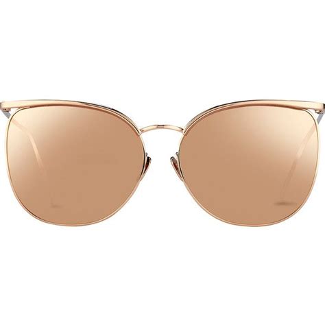 Browline Sunglasses In Rose Gold With A Precious Lens Linda Farrow 1100 Liked On Polyvore
