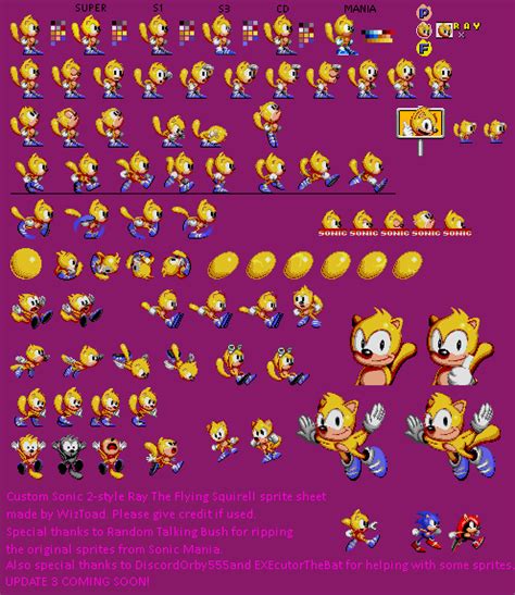 Custom Edited Sonic The Hedgehog Customs Ray The Spriters Resource