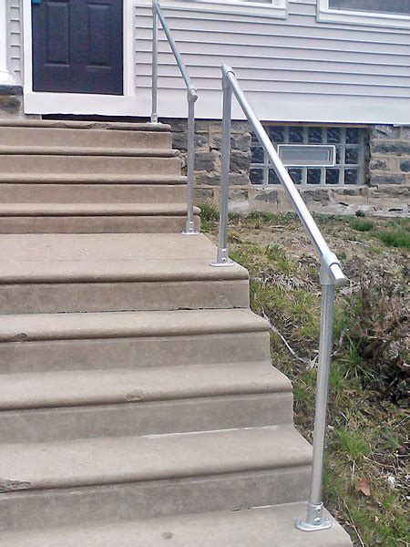 Our single post rail is more outdoor stairs outdoor renovation iron handrails railings outdoor outdoor stair railing outdoor handrail concrete steps concrete. 15 Customer Railing Examples for Concrete Steps | Simplified Building