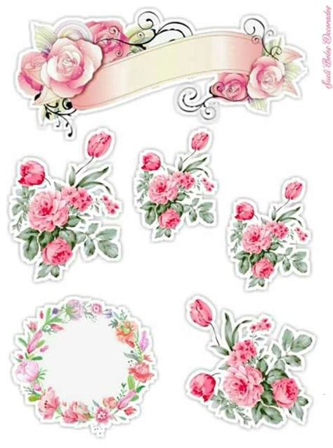 pin  taa sakasuparoek  toppers floral stickers alcohol ink crafts scrapbook stickers