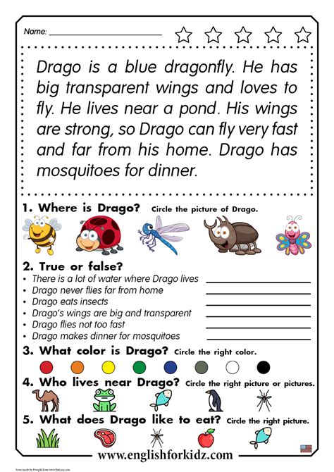 Worksheets For Kids Reading Reading Worksheets Wallgz