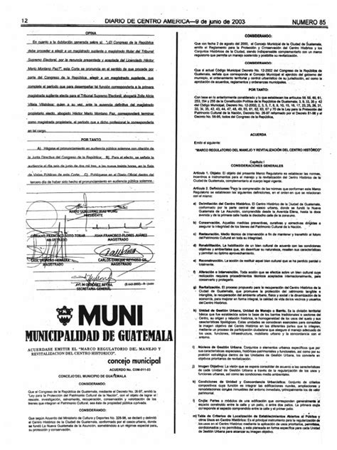 Acuerdo Com 011 03 Marco Regulatorio Del Manejo Y Revitalizacion Del