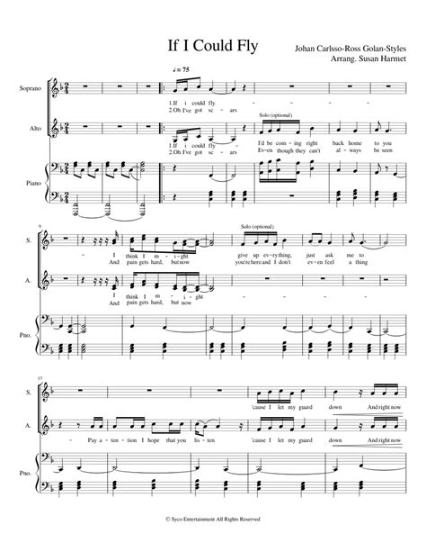 If I Could Fly Sheet Music For Piano Voice Download Free In Pdf Or Midi