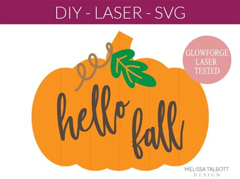 Hello Fall Pumpkin Sign Svg Autumn Gourd Sign Laser Cut Etsy