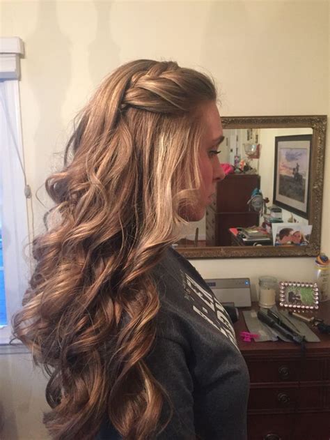 Loose Curls With A Braid By Me Really Long Hair Hairstyle Long Hair Styles