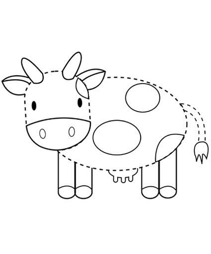 Cow Tracing Tracing Preschool Animal Worksheets Animal Activities