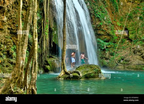 Beautiful Waterfall In Erawan National Park In Kanchanaburi Thailand