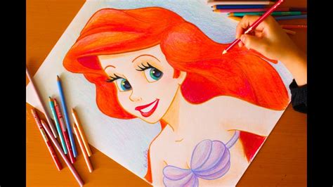 Drawing Princess Ariel Little Mermaid Budget Art Youtube