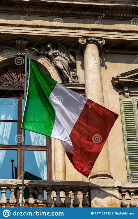 Italian Flag Flying From A Building In Verona Stock Photo - Image of ...