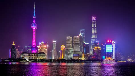 Shanghai Cityscape At Night 5k Wallpapers Hd Wallpapers Id 30611