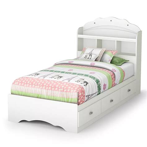 South Shore Tiara Twin Mates Bed With Drawers And Bookcase Headboard
