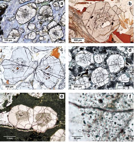 Thin Section Photomicrographs Showing Examples Of Garnet Poikiloblasts