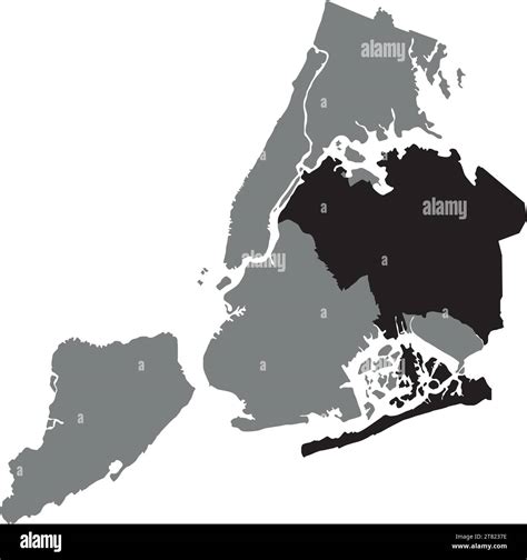 Locator Map Of The Queens Borough New York City Stock Vector Image