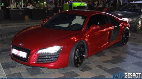Red Chrome Audi R8 Spotted In Dubai