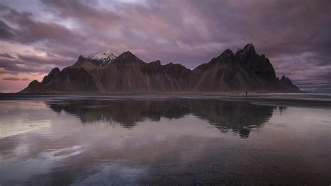 Stokksnes Beach At Vestrahorn Mountains In Hofn Iceland Photograph By