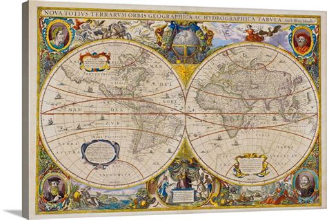 Antique Map Of The World Wall Art Canvas Prints Framed Prints Wall