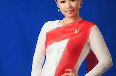 myanmar traditional dress girl burmese girls dresses fashion beauty red king asian women
