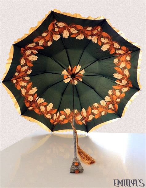 Vintage Umbrella From The Mid Lat 50s Beautiful Double Fabric With A