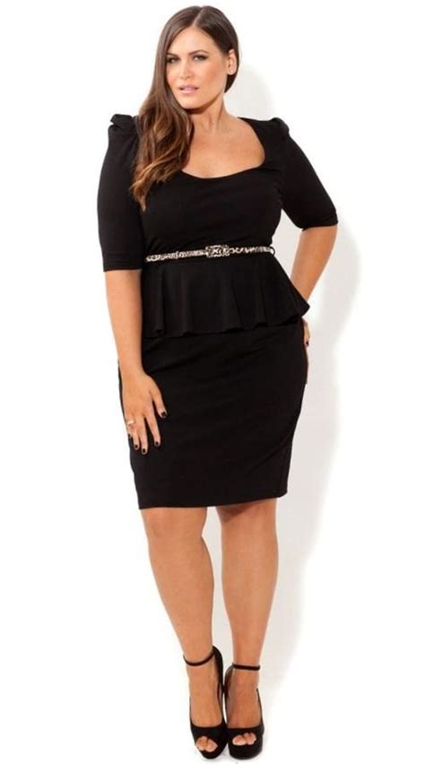 Peplum Plus Size Dress Chic And Stylish Completed With Leather