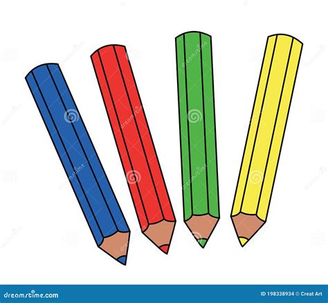 Lapices De Colores Animados Ilustracion Vectorial De Dibujos Animados