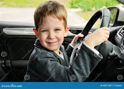 Smiling Boy Driving Horizontal Stock Image Image Of Driving