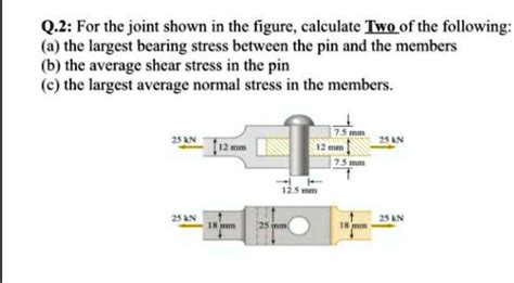 solved q 2 for the joint shown in the figure calculate the following the largest bearing