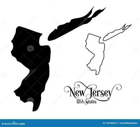 Map Of The United States Of America Usa State Of New Jersey