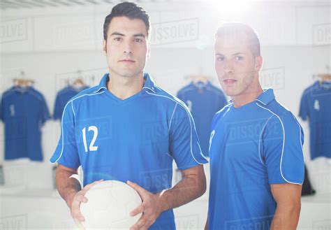 Soccer Players Standing In Locker Room Stock Photo Dissolve