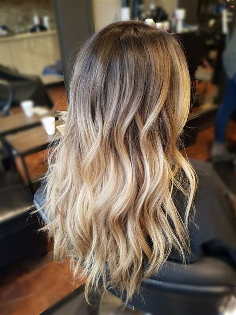Balayage Blonde Highlights And Shadow Root By Danielle Mikolaizik Brown