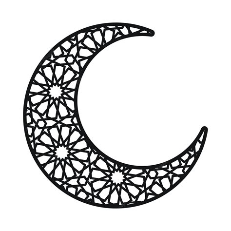 Premium Vector Crescent Moon With Islamic Geometric Pattern Ramadan