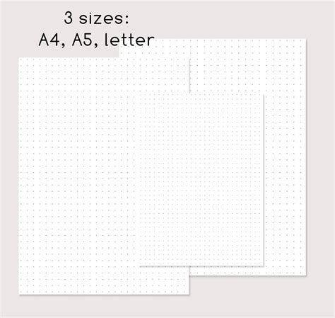 Dot Grid Paper Bullet Journal Paper Printable A4 A5 Letter Etsy