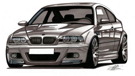 Realistic Car Drawing Bmw E46 M3 Time Lapse Youtube