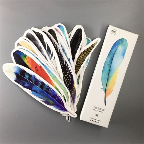 Painted Feather Bookmarks Feather Bookmark Creative Bookmarks Bookmark Craft