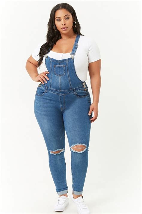 Product Nameplus Size Distressed Denim Overalls Categoryplussize