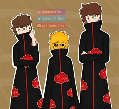 Three People In Black Clothing With Red Hearts On Them