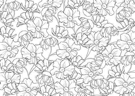 Premium Vector Handrawn Outlines Flowers Background