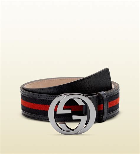 Gucci Signature Web Belt With Interlocking G Buckle In Black For Men Lyst