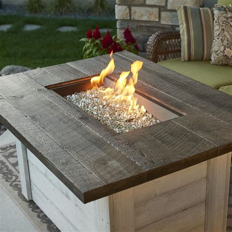 The Outdoor Greatroom Company Alcott 48 Inch Rectangular Propane Gas Fire Pit Table With 24 Inch