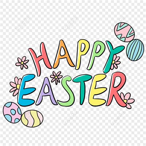 Color Happy Easter Easter Easter Cartoon Font Happy Easter Font
