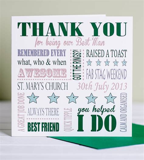 Find images of thank you card. Personalised Thank You Best Man Card By Lisa Marie Designs | notonthehighstreet.com