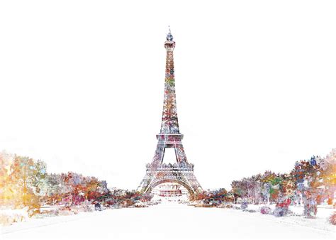 Eiffel Tower Color Splash Wall Mural And Photo Wallpaper