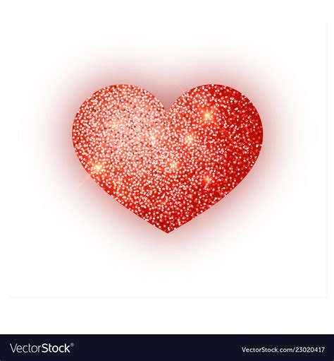 Heart Red Glitter Isolated On White Background Vector Image